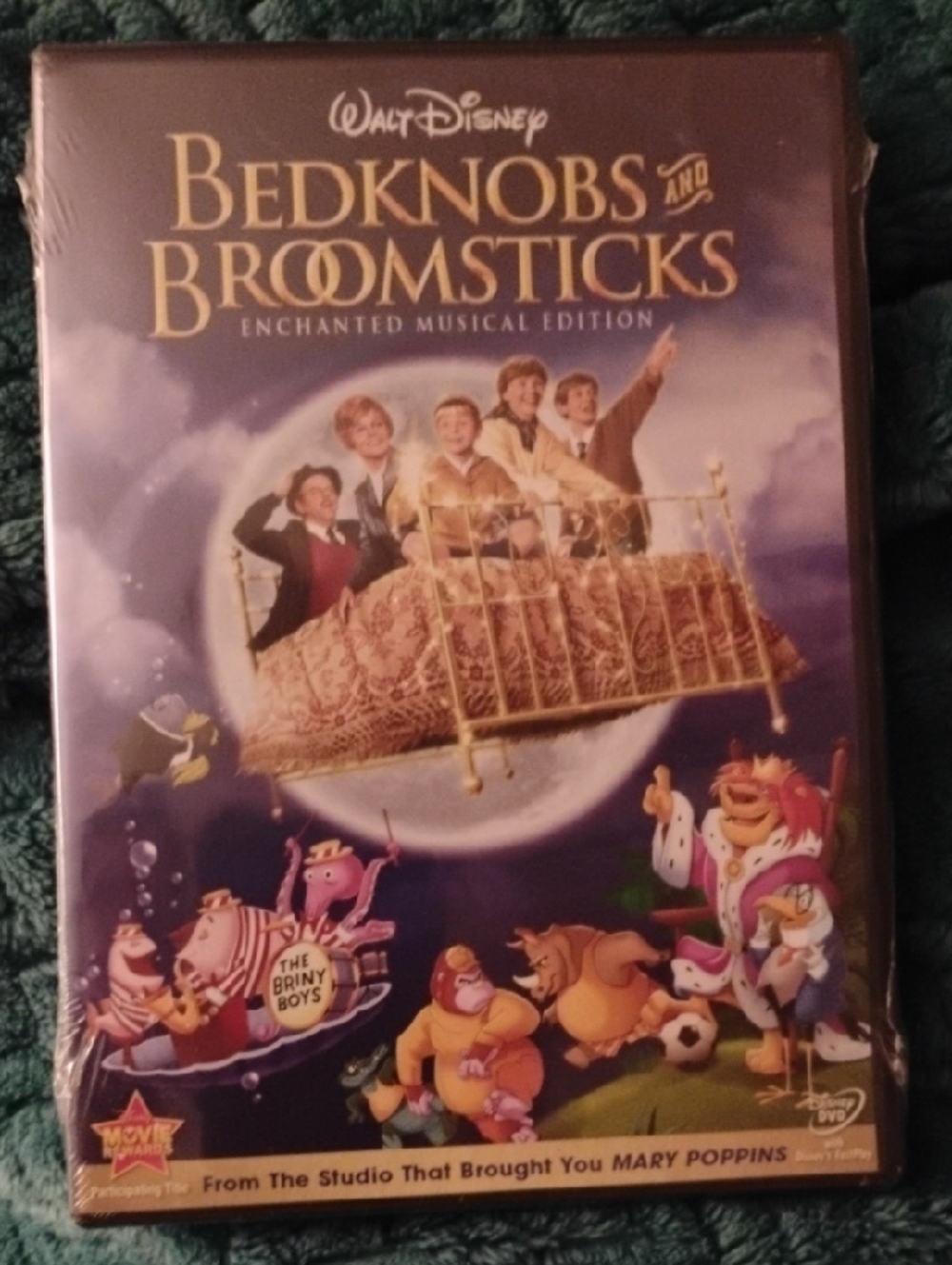 Disney Bedknobs and Broomsticks Purple Gold DVD